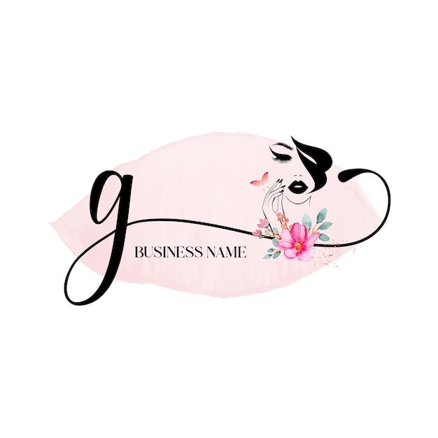 G lettre initiale beauté logo floral