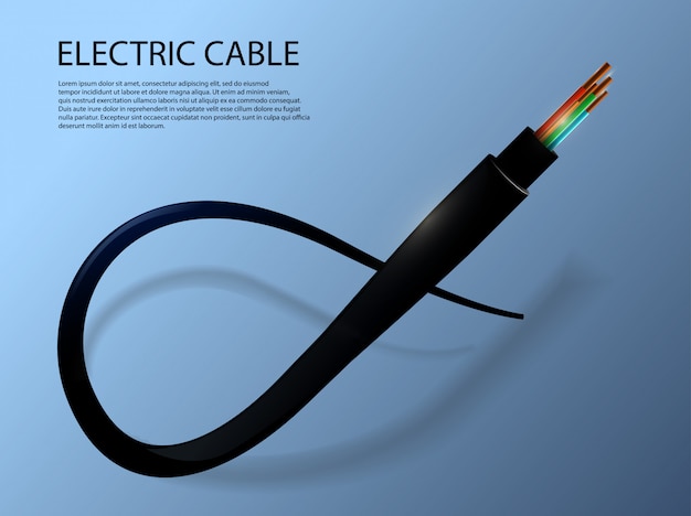 Vecteur gabarit de câble électrique flexible