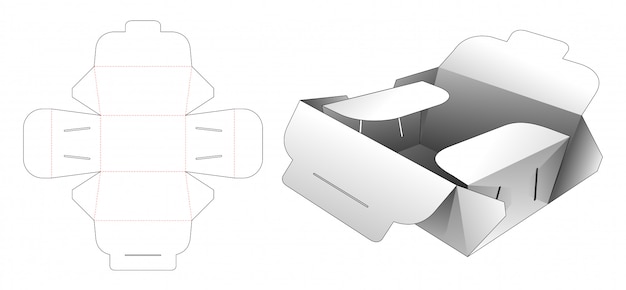 Vecteur gabarit de découpe de boîte alimentaire en carton