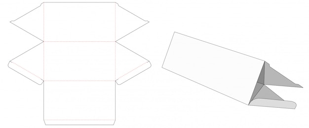 Gabarit découpé en boîte cadeau en forme de triangle