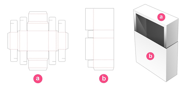 Gabarit De Découpe De Boîte Carrée Coulissante