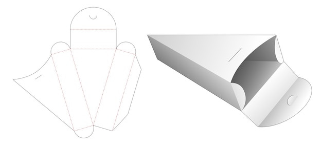 Gabarit De Découpe De Boîte De Forme Triangulaire En Carton