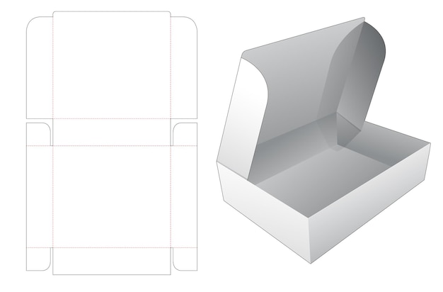 Gabarit De Découpe De Boîte Pliante En Carton