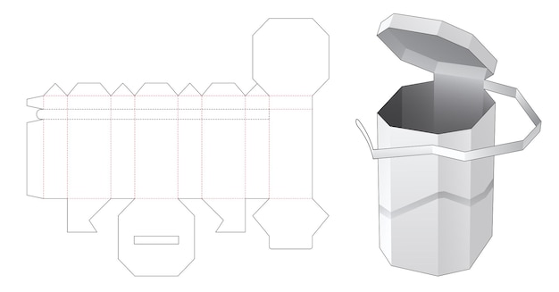 Gabarit Découpé à La Forme D'une Grande Boîte Octogonale