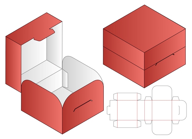 Vecteur gabarit de découpe pour emballage de boîte