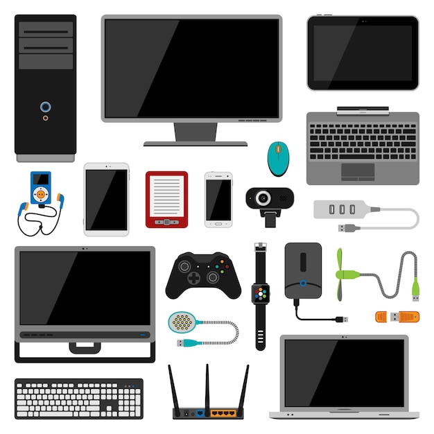 Gadgets électroniques Icônes Vectorielles