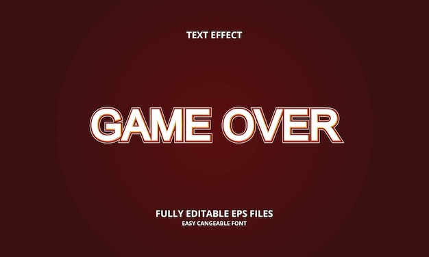 Game over text effect