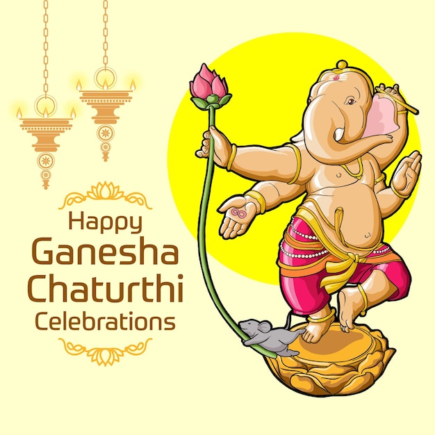 Vecteur ganesh chaturthi salutations