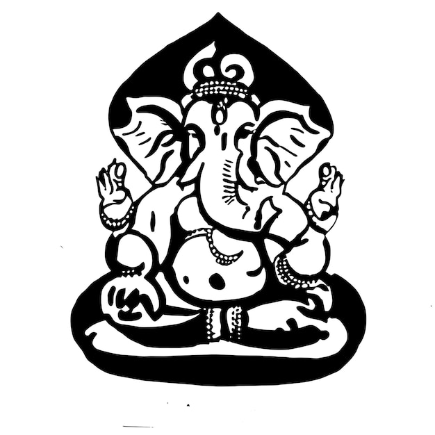Vecteur ganesh jayanti seigneur ganesha dessin animé dessiné à la main autocollant icône concept illustration isolée