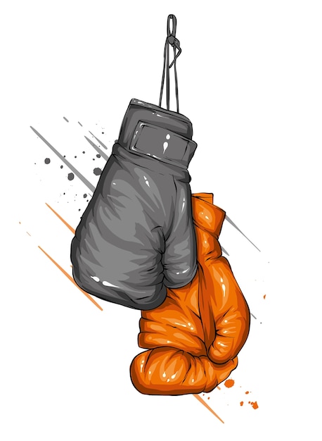 Vecteur gants de boxe sur fond blanc. illustration.