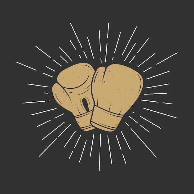 Gants de boxe de style vintage. Illustration vectorielle