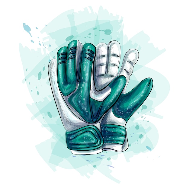 Gants de gardien. Gants de football sur fond blanc. Illustration vectorielle