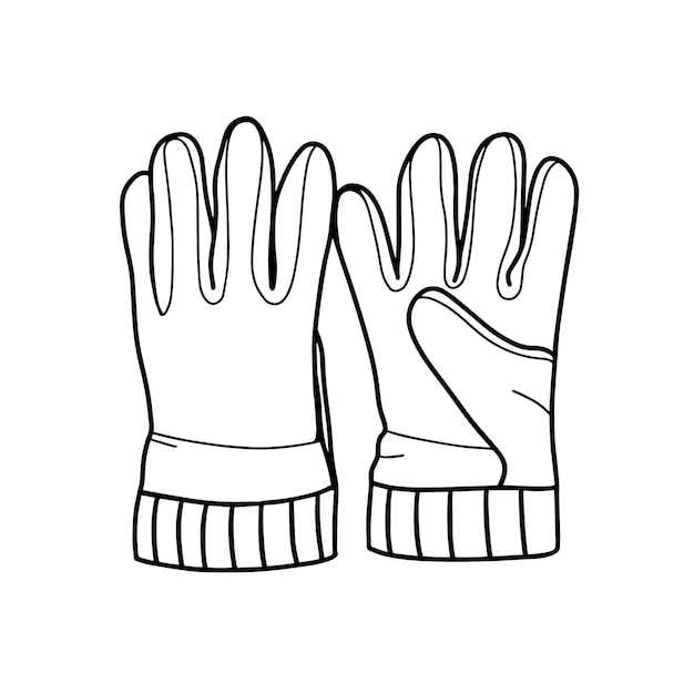 Vecteur gants de randonnée isolés sur fond blanc