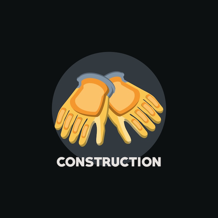 Vecteur gants de travail de construction