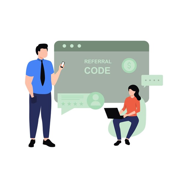 Garçon donnant un code de référence à une fille