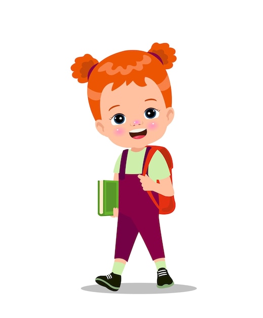 Garçon mignon marchant à l'école
