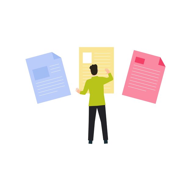 Le garçon organise les fichiers