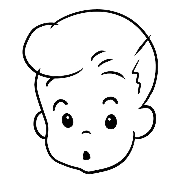 Garçon profil logo dessin animé doodle kawaii anime mignon illustration dessin clip art personnage chibi