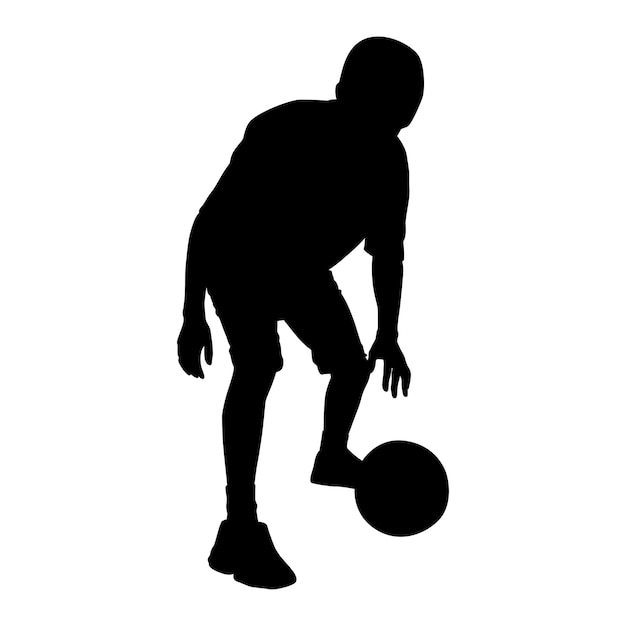 Vecteur un garçon de silhouette jouant au basket vecteur