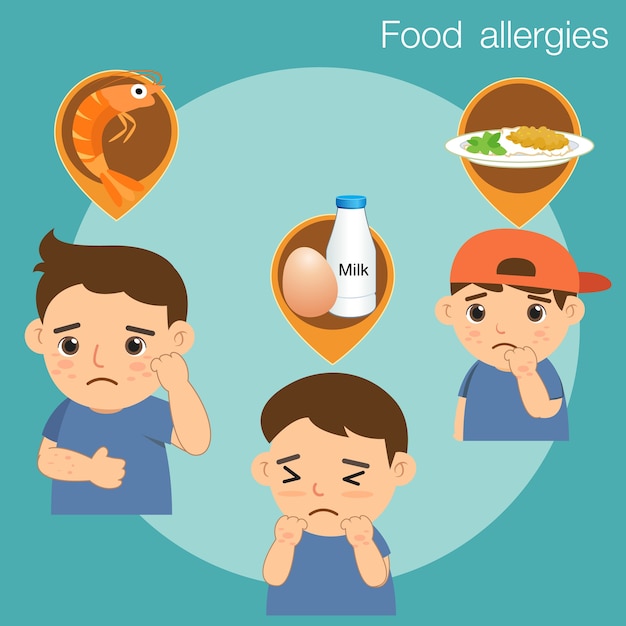 Garçon souffrant d&#39;allergies alimentaires