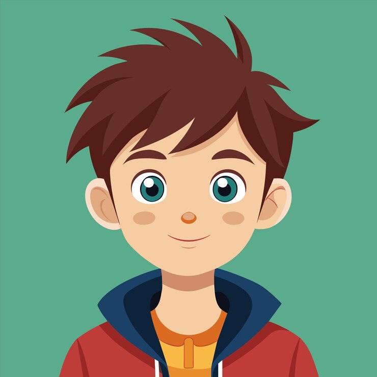 Vecteur un garçon avec une veste qui dit " il est un personnage "