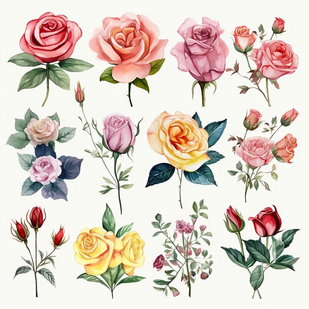 Vecteur gardez l'invitation carte postale date rose aquarelle étiquette de mariage anniversaire romantique frontière salutation