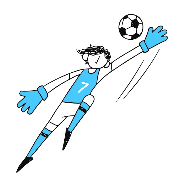 Le Gardien De But De Football Manque Une Illustration De Balle