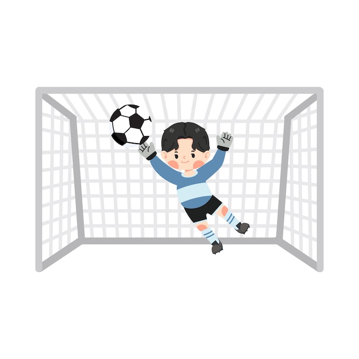 Vecteur gardien de but de football pour enfants