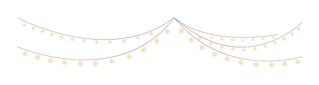 Garland Lights Objet Vectoriel De Couleur Semi-plat