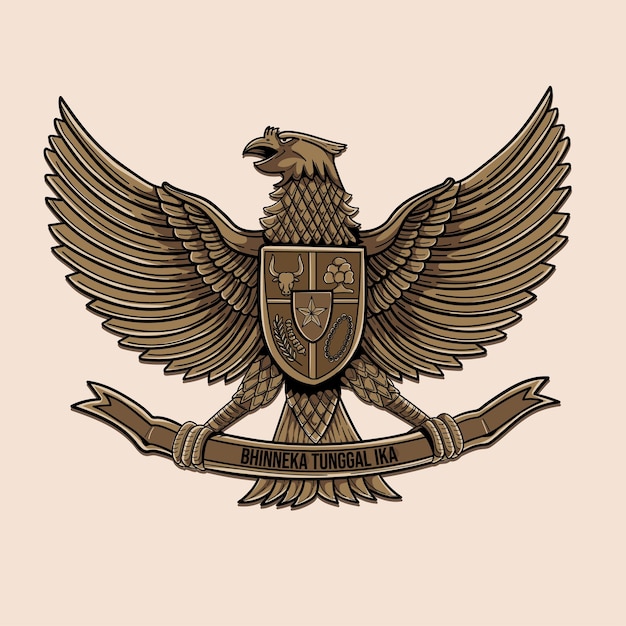 Vecteur le garuda pancasila est le symbole de l'indonésie.