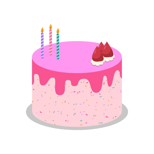 Un gâteau d'anniversaire coloré avec des décorations festives