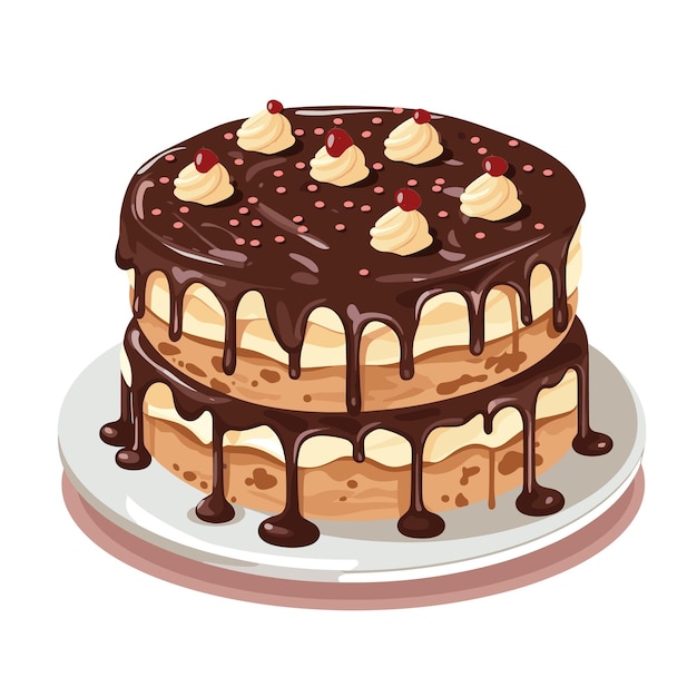 Gâteau d'anniversaire de dessin animé avec des bougies illustration vectorielle