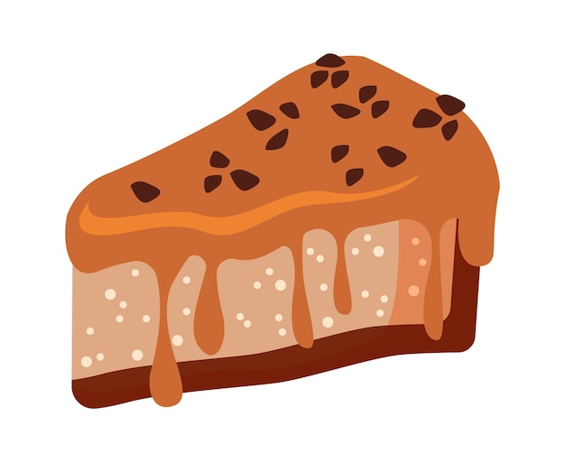 Vecteur gâteau au chocolat aliments sucrés illustration vectorielle