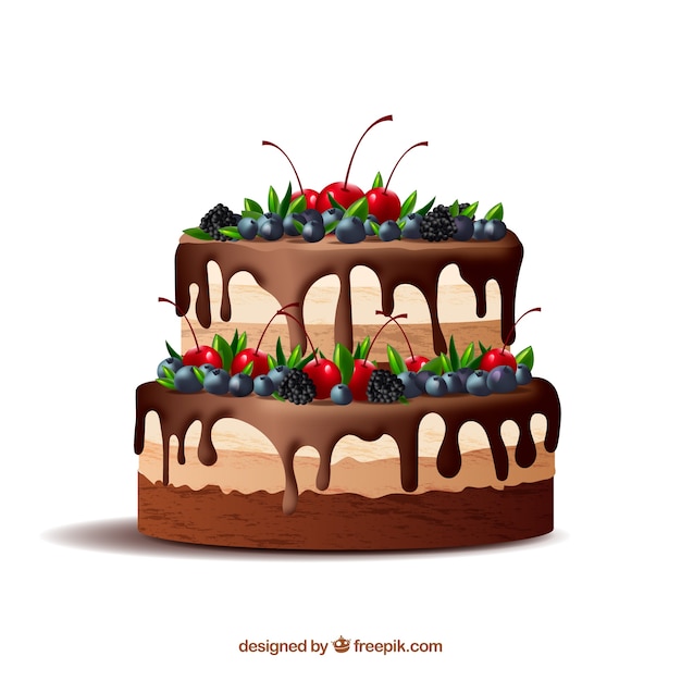 Gâteau délicieux avec glaçure dans un style réaliste