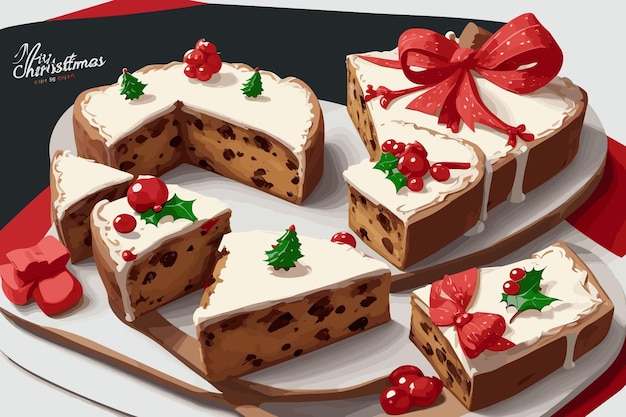 Un Gâteau De Noël Avec Une Décoration En Forme De Coeur.