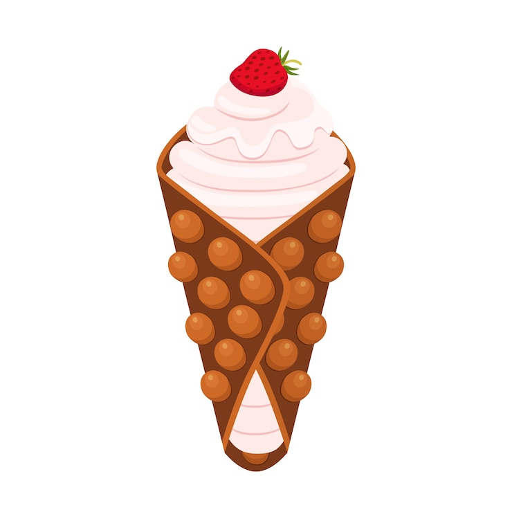 Vecteur gaufre belge aux fraises
