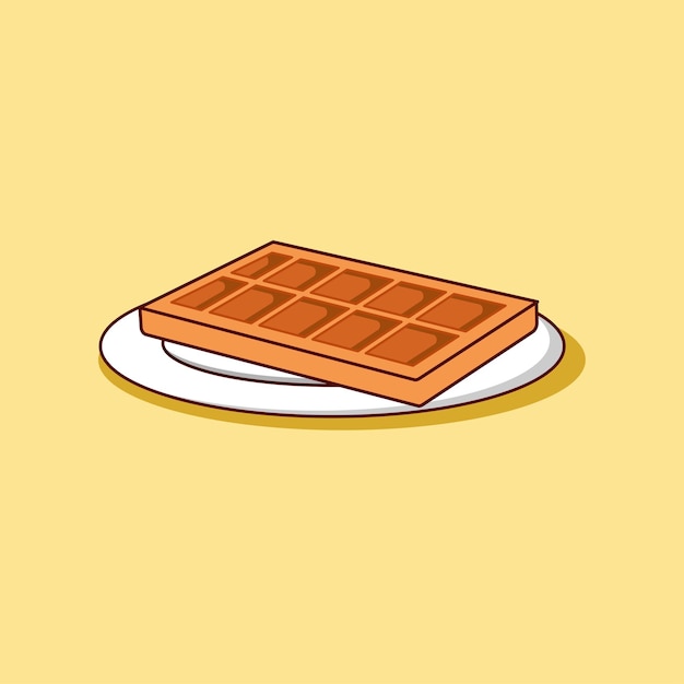 Gaufrettes au chocolat sur une plaque blanche