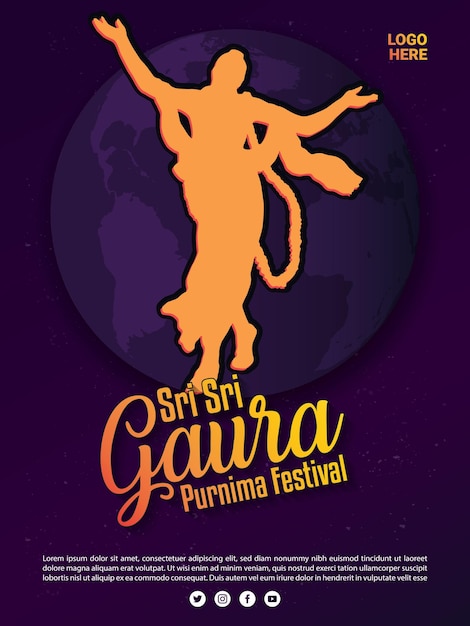 Vecteur gaura purnima est un festival traditionnel hindou.