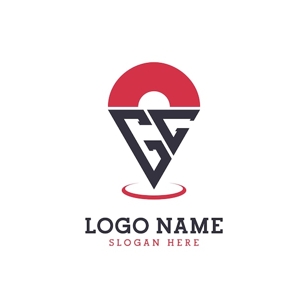 GC Location Icon Design Logo moderne GC Pinpoint pour les applications de cartes de navigation et les entreprises basées sur la localisation