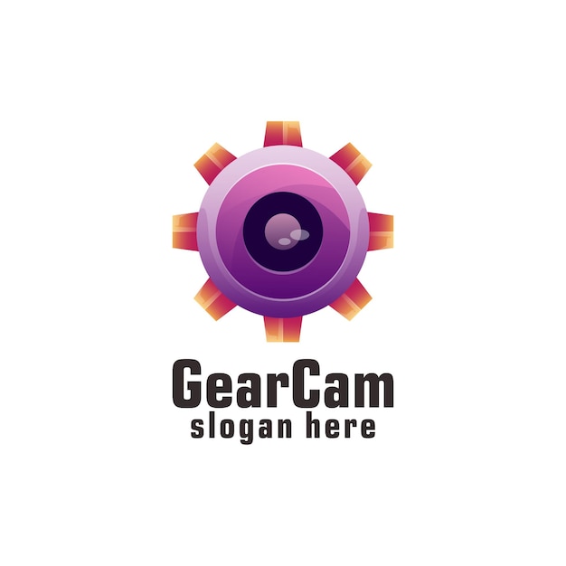 Gear Caméra Logo Illustration Colorée