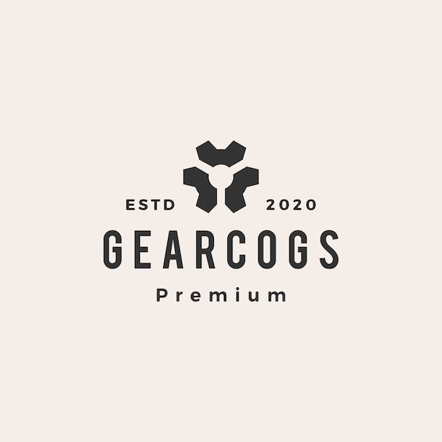 Gear Cog Cogs Hipster Logo Vintage