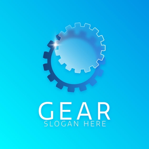Gear logo verre morphisme illustration vectorielle