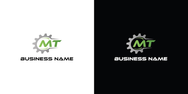 Gear Logowith Lettre Mt Conçoit Le Modèle Vector Mechanic Logo Symbole Logo Symbole Icône Modèle