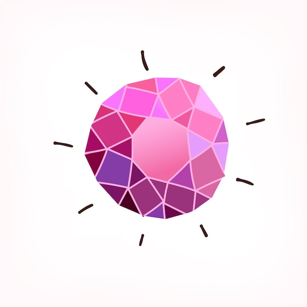 Gemme rose brillant Illustration vectorielle isolée