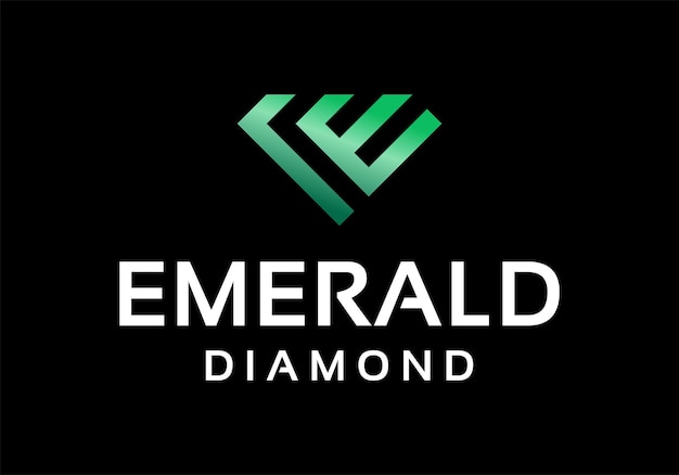 Gemmes De Diamant Lettre Initiale E Pour La Conception Du Logo Emerald