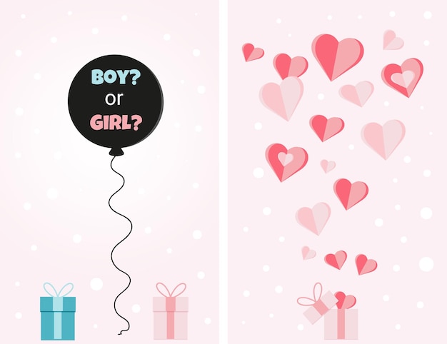 Gender Reveal Party Célébration de douche de bébé Garçon ou fille Illustration vectorielle
