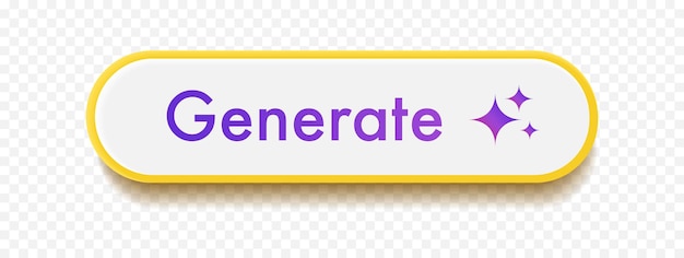 Generate AI button vector user interface 3d style Artificial intelligence button trendy neumorphic style for ui ux element app website