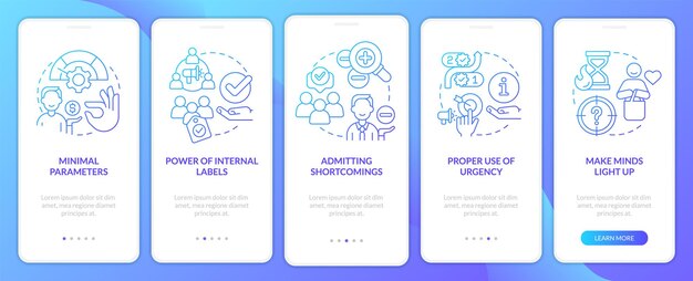 Générer plus de clients écran d'application mobile d'intégration dégradé bleu