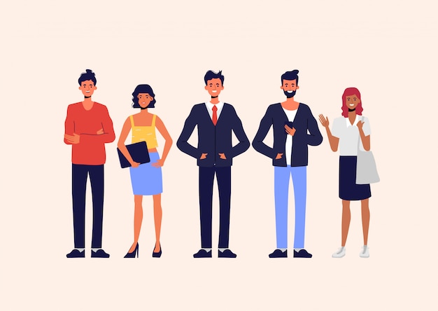 Gens d'affaires dans l'organisation de bureau. Homme d'affaires et femme d'affaires et caractère de travail indépendant.