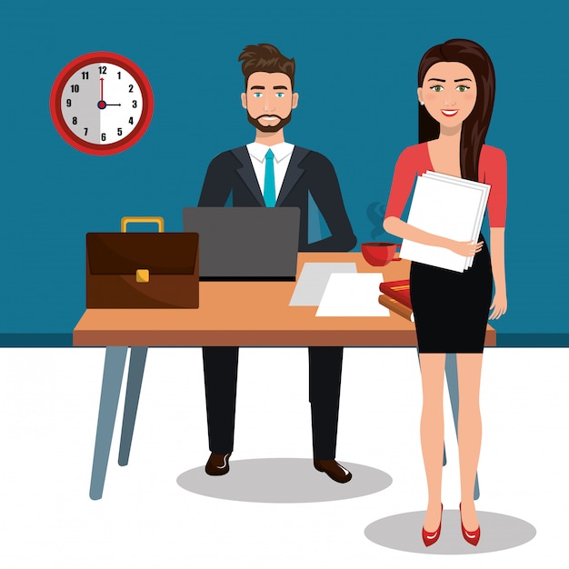 gens d&#39;affaires en formation processus isolé icône design